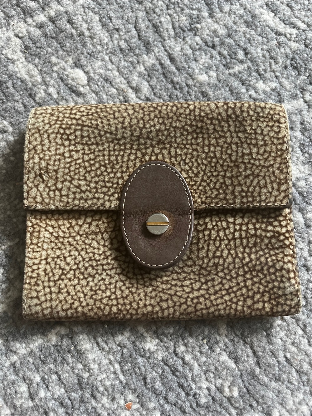 Borbonese Compact Brown Textured Women's Wallet